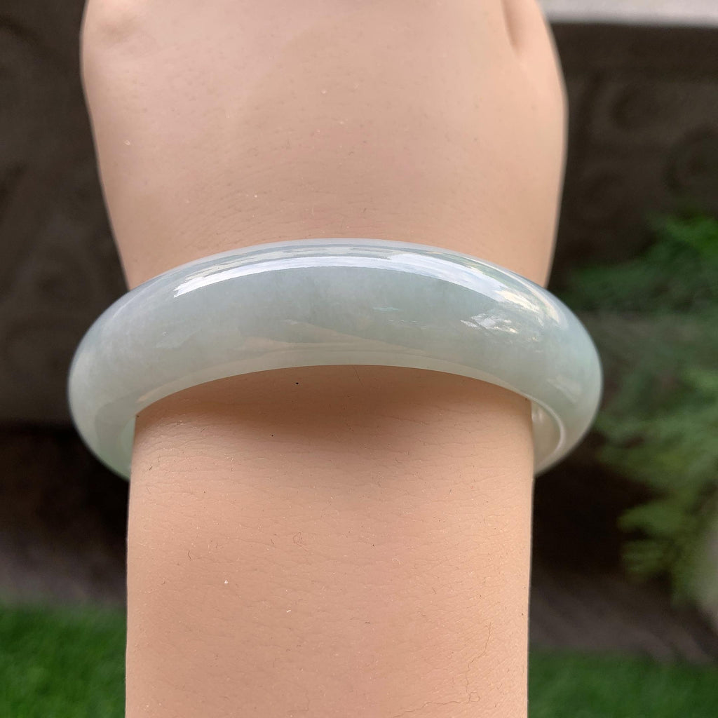 细糯种淡晴底飘黄翡平安镯（56.6mm）（yc293333）