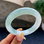 糯冰种飘花正圈平安镯57.1圈         天然缅甸A货翡翠（yc452175）