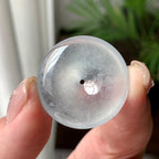 冰种无色雪花棉平安扣吊坠  天然缅甸A货翡翠（yc442398）