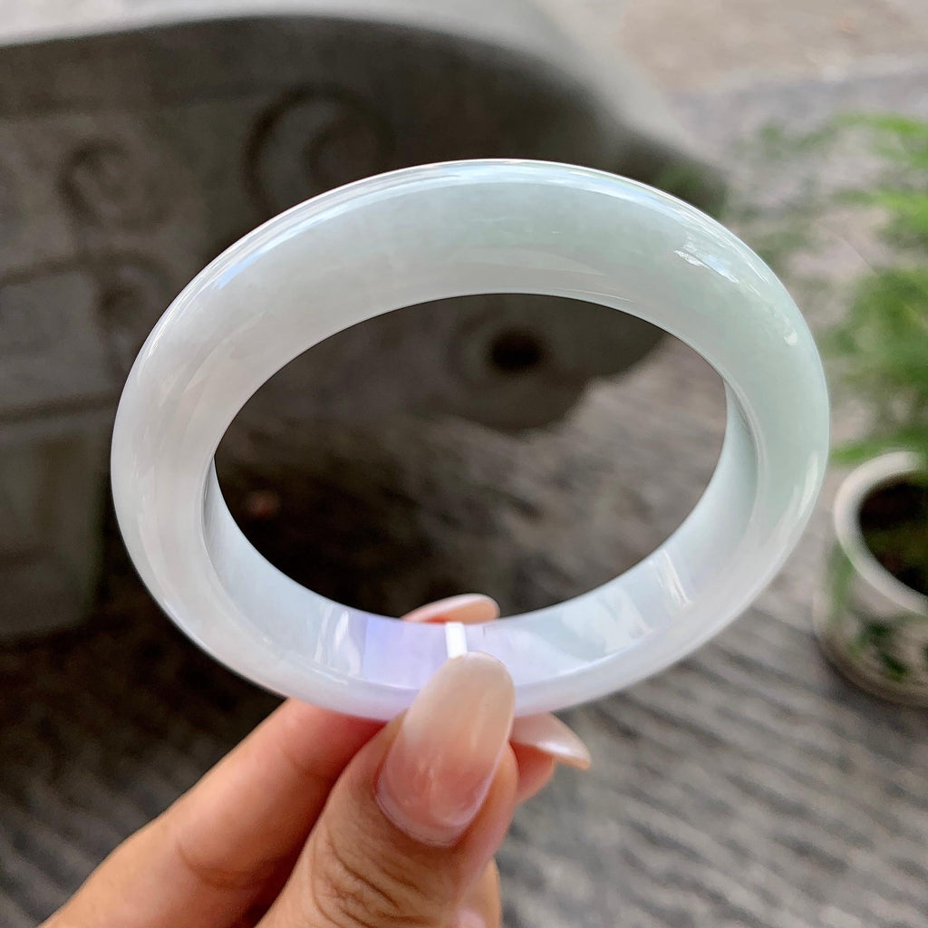 细糯种淡紫罗兰平安镯（54.3mm）（yc202338）