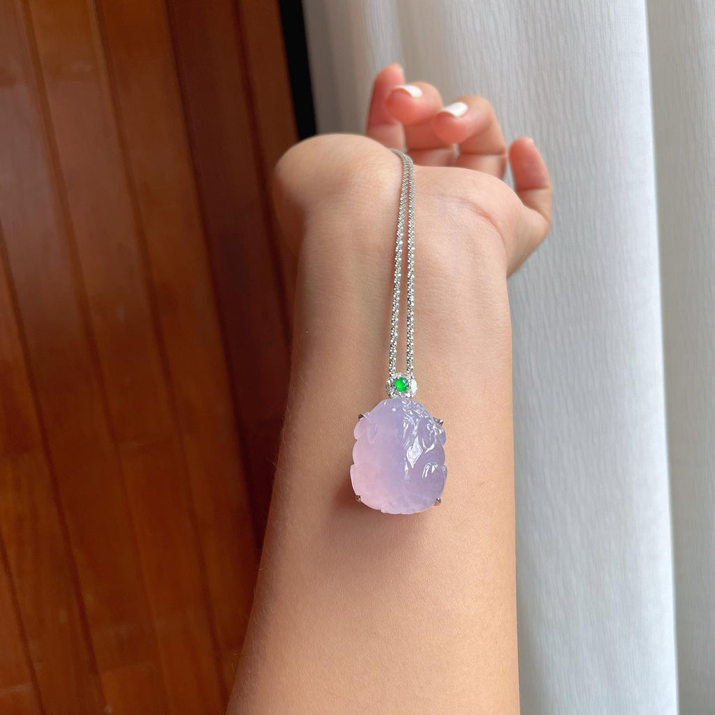 18k金钻镶冰种粉春貔貅戒指（yc253144）