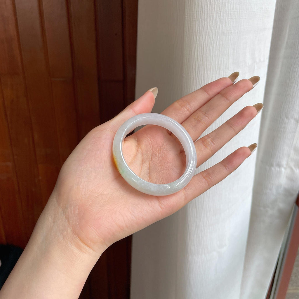 糯冰黄翡翡翠贵妃镯（50.2mm)（yc424980）
