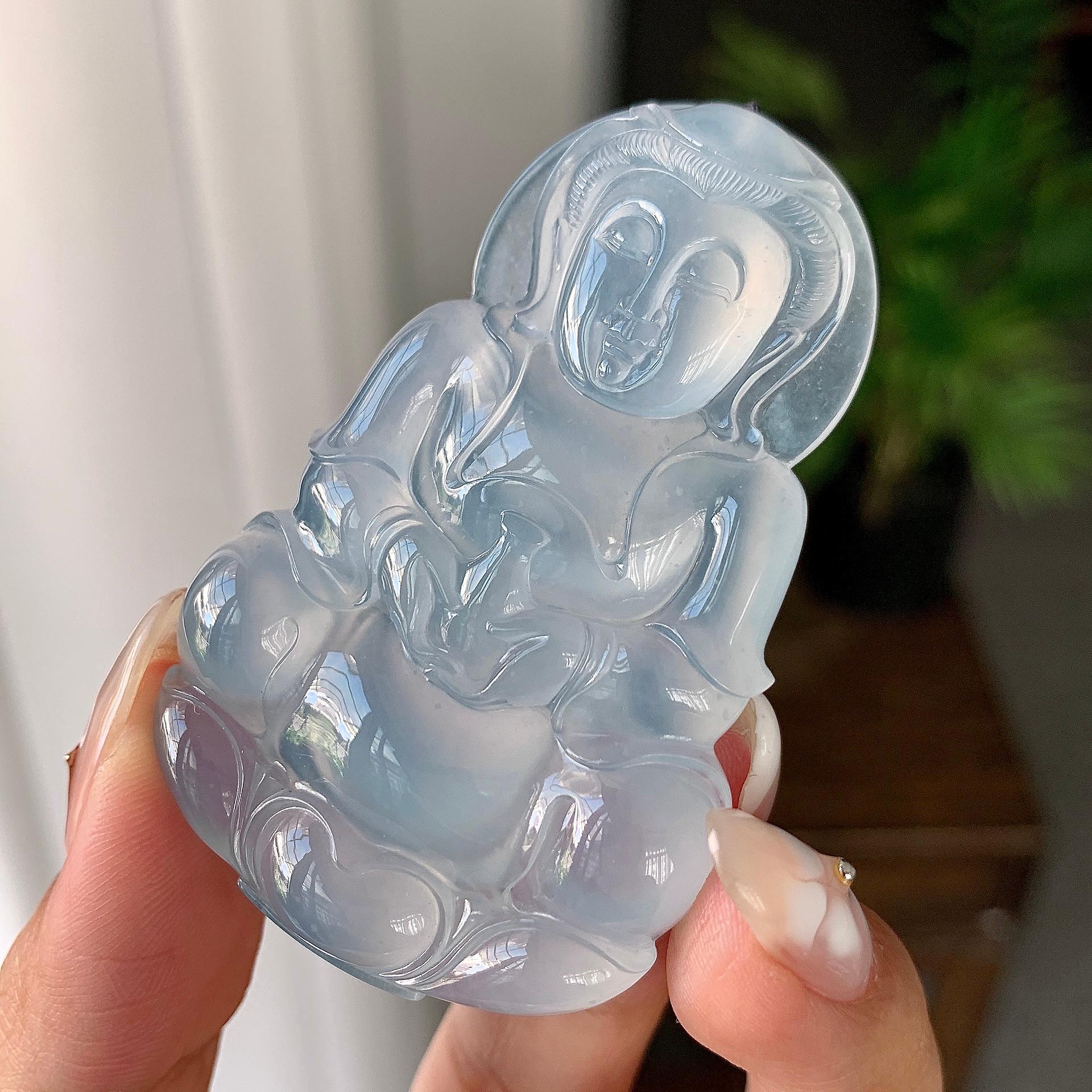 冰种无色观音挂件（yc246704）