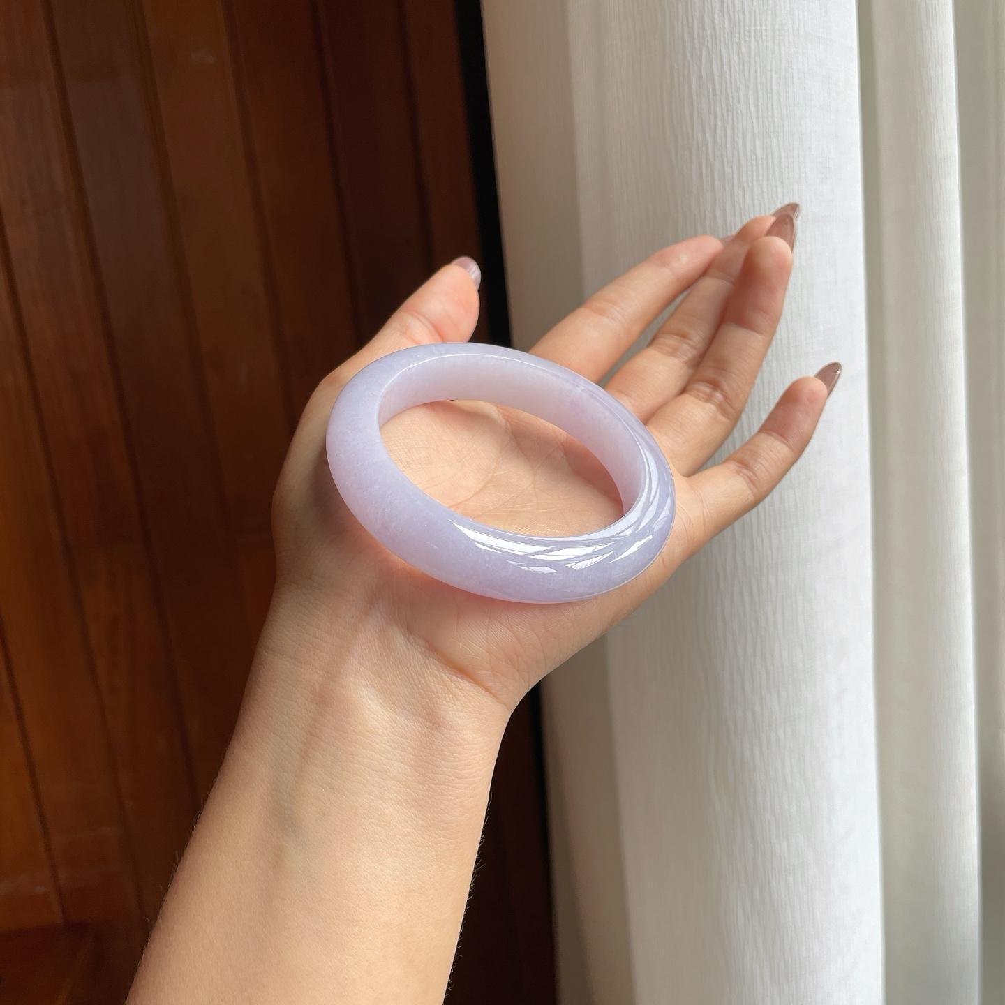 糯冰紫罗兰翡翠平安镯（57mm）（yc361746）