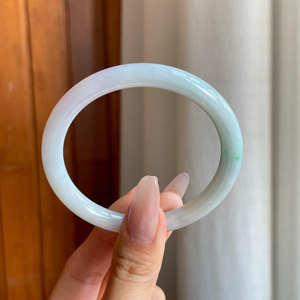 细糯冰飘花翡翠美人条手镯（55.8mm）（yc277415）