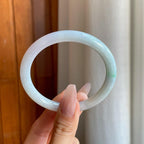 细糯冰飘花翡翠美人条手镯（55.8mm）（yc277415）