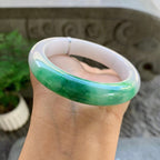 细糯种飘绿平安镯（55.6mm）（yc213156）