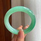 冰种满绿底翡翠平安镯（54mm）（yc342961）