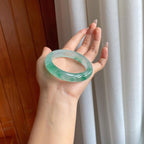冰种飘花翡翠平安镯（54mm）（yc310326）