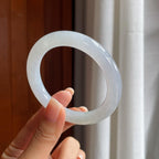 糯冰带底色翡翠圆条手镯（54.5mm）（yc407615）