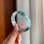 冰飘花翡翠贵妃镯（52.4mm)（yc403976）