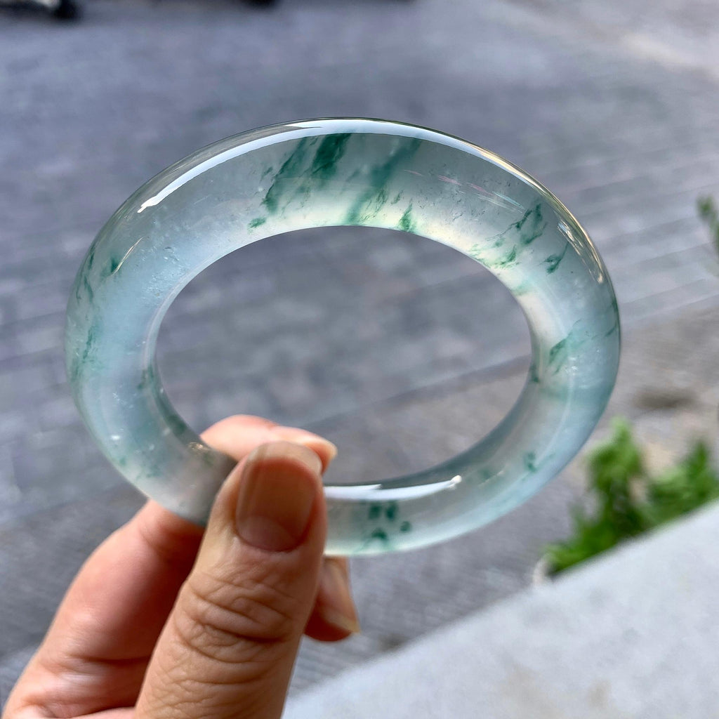 冰种飘花圆条手镯（56.4mm）（yc268983）