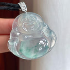 18k金扣冰种飘花翡翠佛公（yc248542）