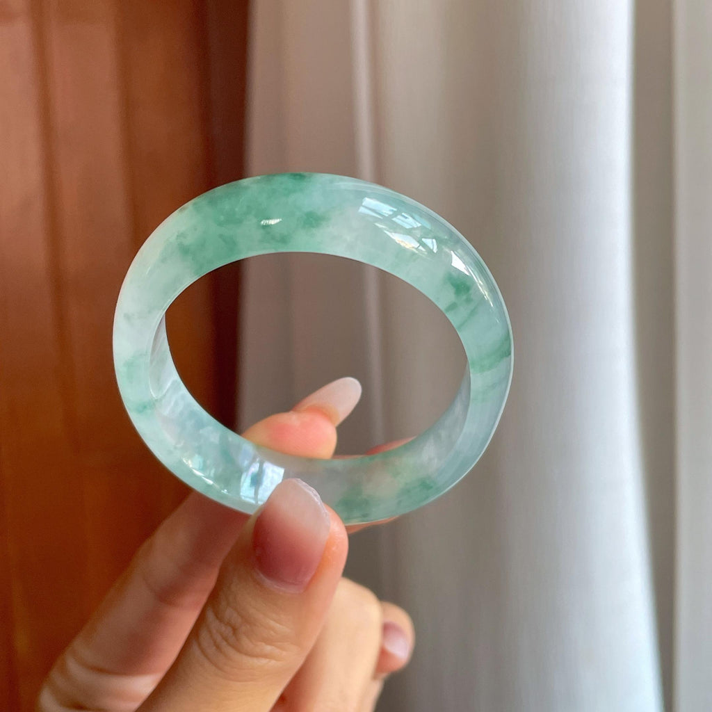 冰种飘花翡翠贵妃镯（55mm）（yc312044）