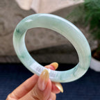 大圈口          细糯种飘花正圈平安镯59.3圈            天然缅甸A货翡翠（yc460684）