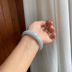 糯冰淡底色翡翠平安镯（58.6mm）（yc216053）