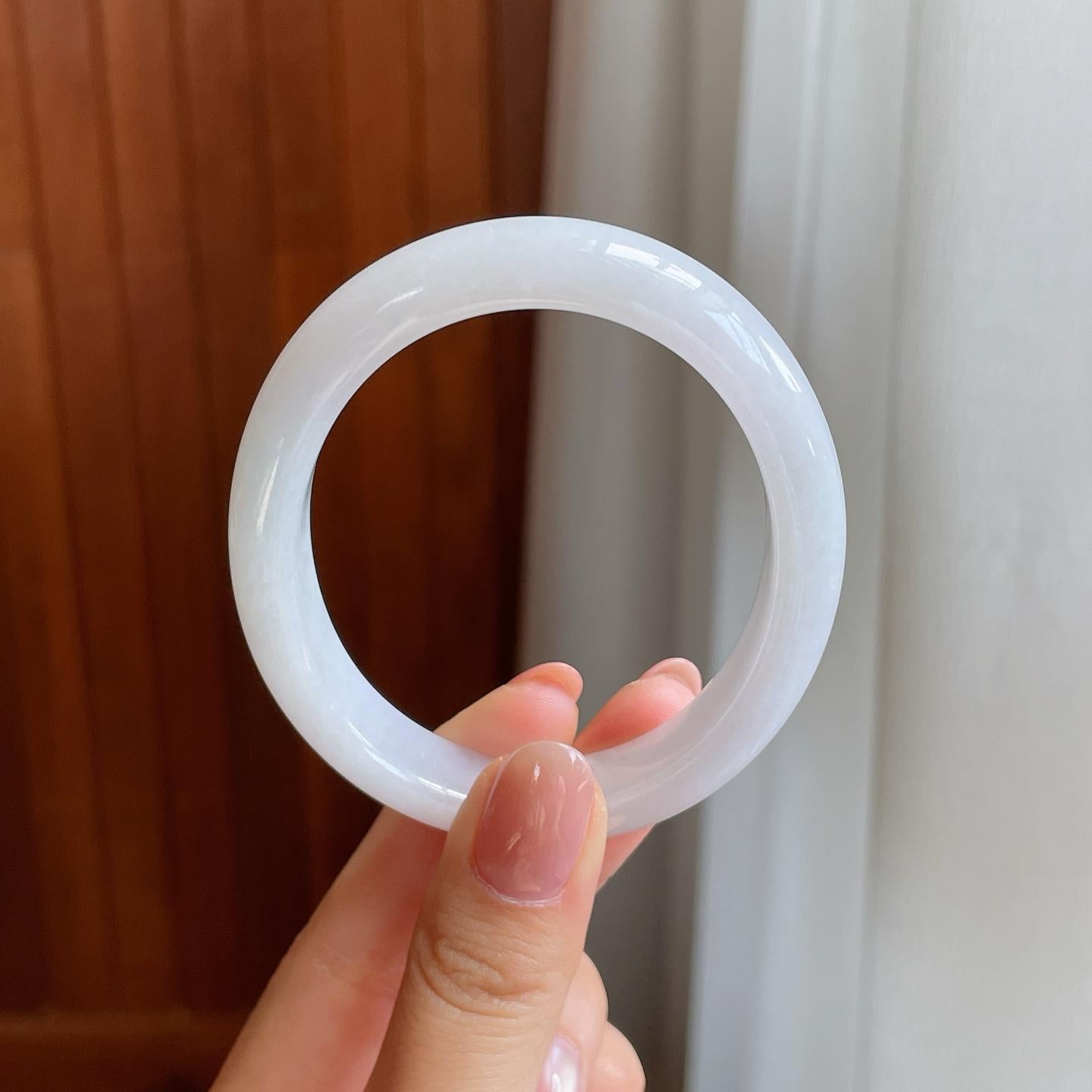糯冰白月光翡翠贵妃镯（59mm)（yc323209）