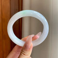 细糯冰飘一抹翠翡翠平安镯（56.5mm）（yc278066）