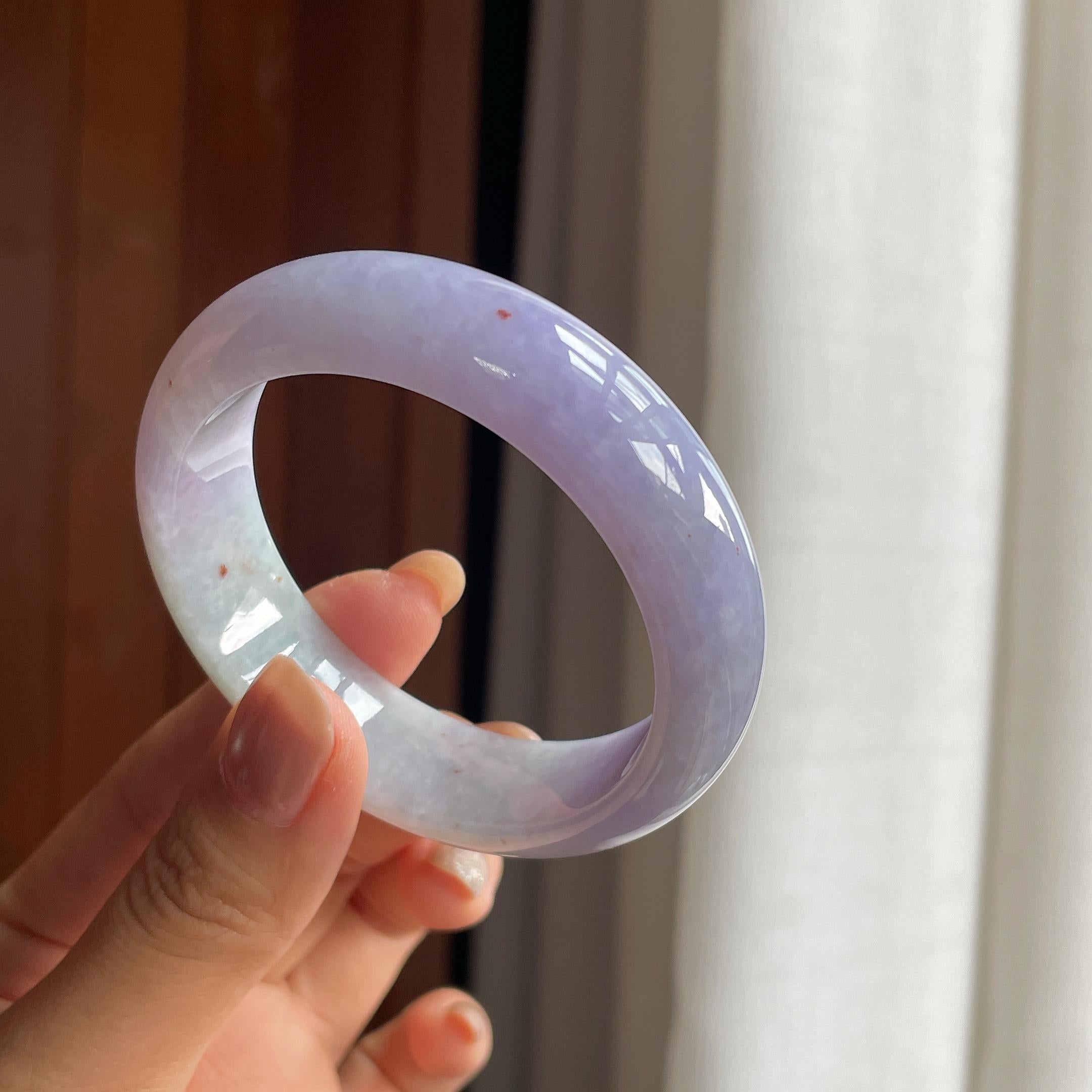 糯冰紫罗兰翡翠平安镯(52.3mm)（yc415371）