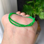 18K金钻镶糯冰种满绿小米珠链/手链（两用款）（yc252059）