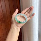 冰种飘花胶底翡翠平安镯（54.5mm）（yc418404）