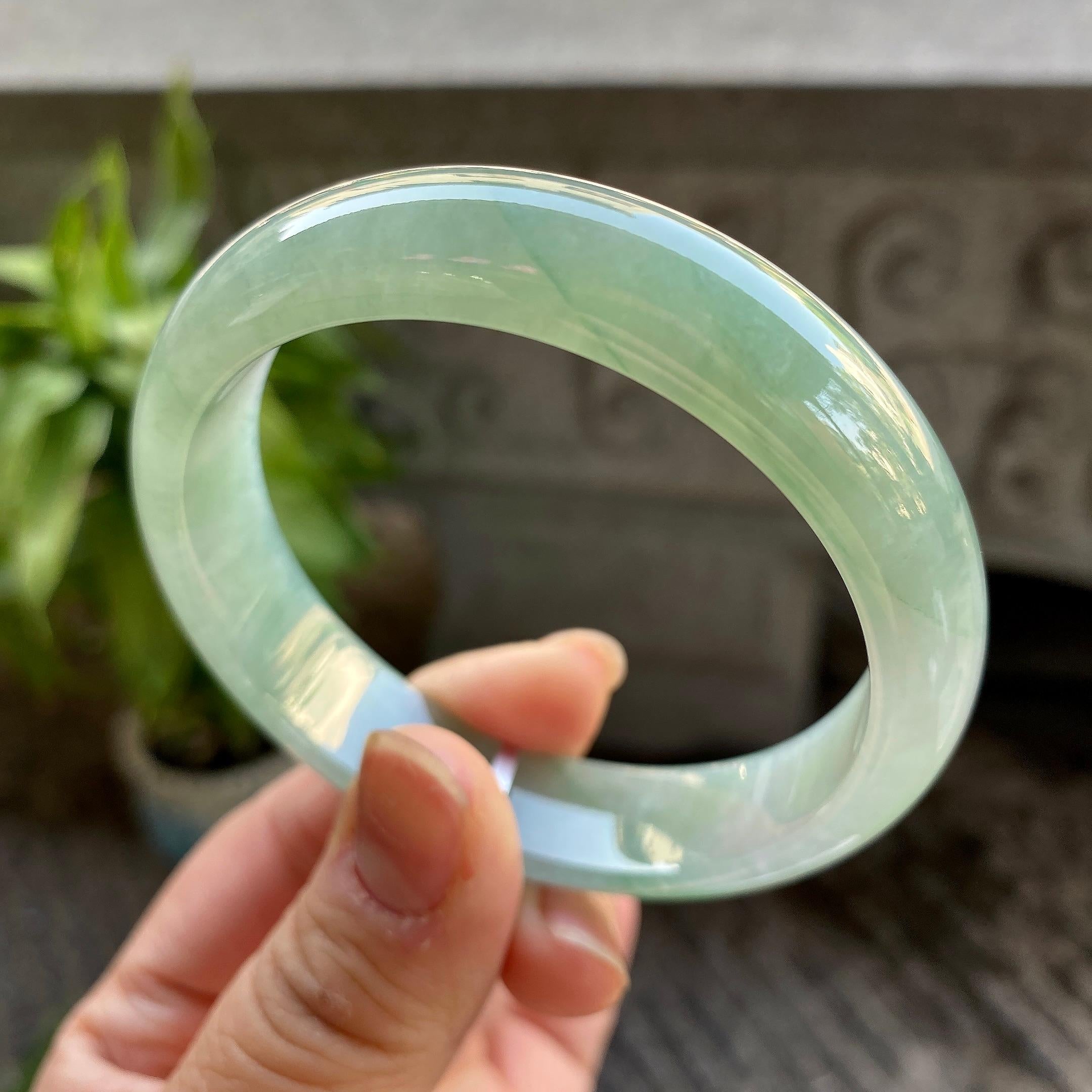 糯冰种晴底平安镯（57mm）（yc311014）