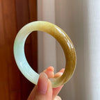 冰种黄翡翡翠平安镯（53mm)（yc345409）