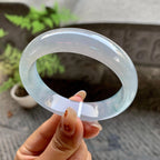 糯冰种飘花宽版轮胎手镯（57.2mm）（yc246619）