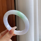 糯冰椿带彩翡翠平安镯（60mm）（yc270331）