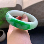 细糯种飘阳绿宽版轮胎手镯（58.2mm）（yc196020）