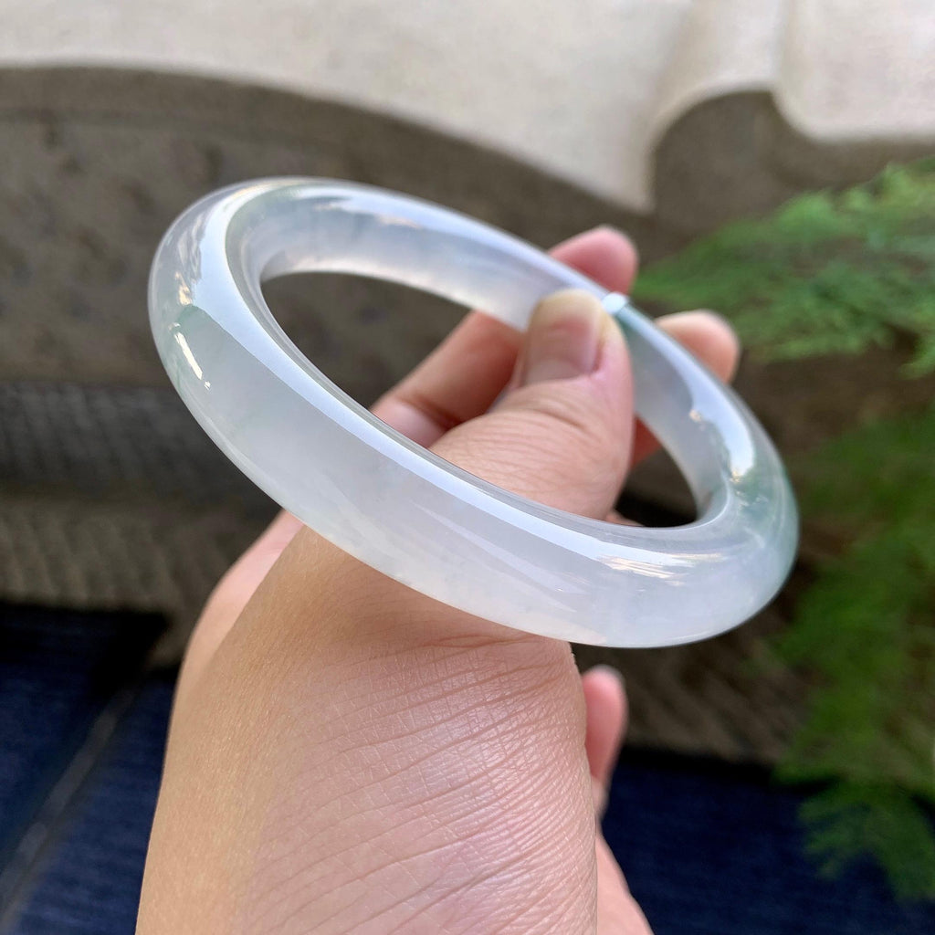 糯冰种飘花圆条手镯（57mm）（yc249467）