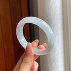 糯冰淡底色翡翠贵妃镯（53.7mm）（yc358327）