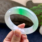 糯冰种飘绿宽版轮胎手镯（59mm）（yc252994）