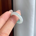 糯冰带色翡翠戒圈（yc246168）