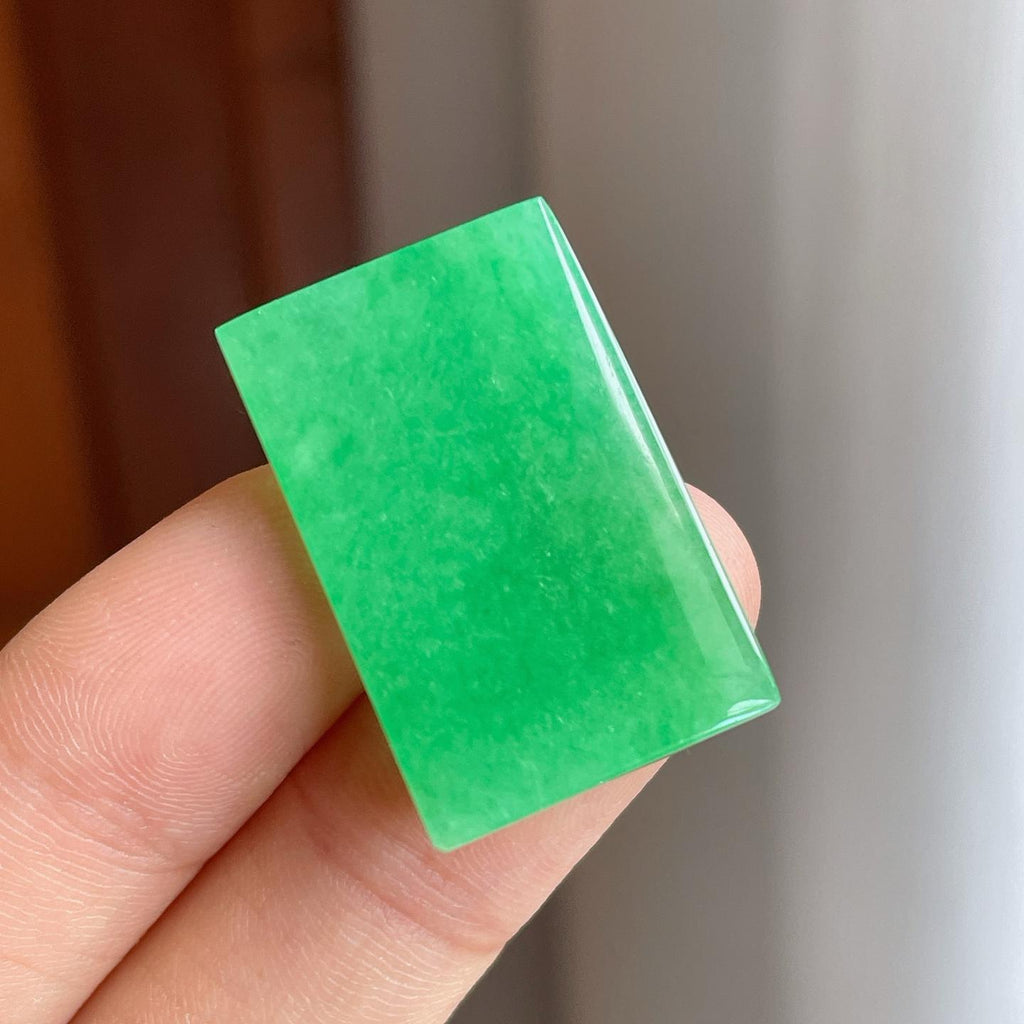 糯冰满绿翡翠无事牌（yc257253）