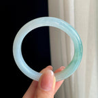 糯冰飘花翡翠平安镯（51mm)（yc329489）