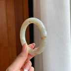 糯冰洒金翡翠圆条手镯（53.6mm)（yc373887）