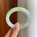 糯冰黄加绿翡翠平安镯（52mm)（yc424256）