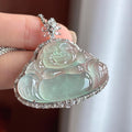 18k金镶冰种淡底色玉佛挂件（yc716196）