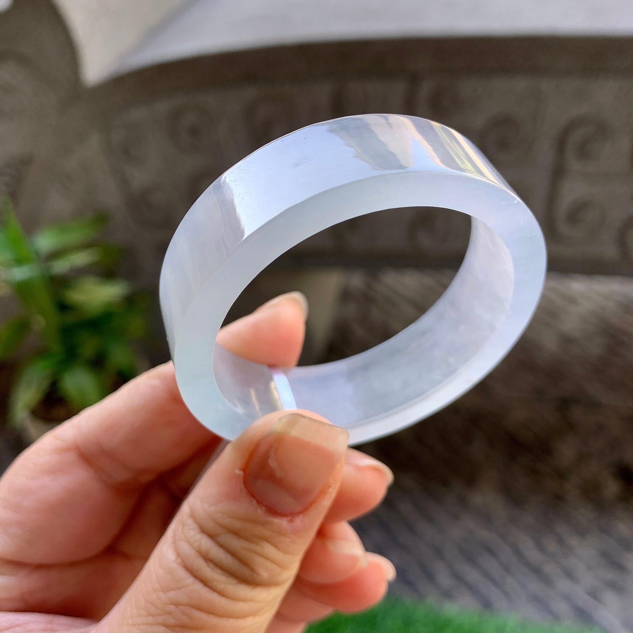 糯冰种无色童镯（44.3mm）（yc307300）