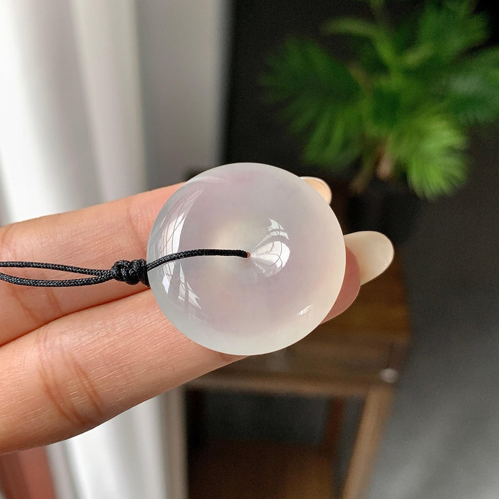 糯冰种无色平安扣吊坠（yc261151）