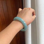 糯冰蓝底翡翠平安镯（56.6mm）（yc249160）