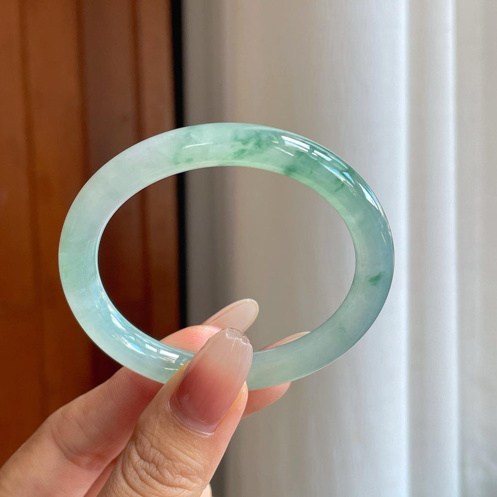糯冰飘花翡翠贵妃镯（54mm）（yc270326）