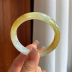 糯冰黄翡翡翠黄翡平安镯（52mm）（yc366982）