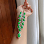 铜托糯冰满绿翡翠套链（yc251706）