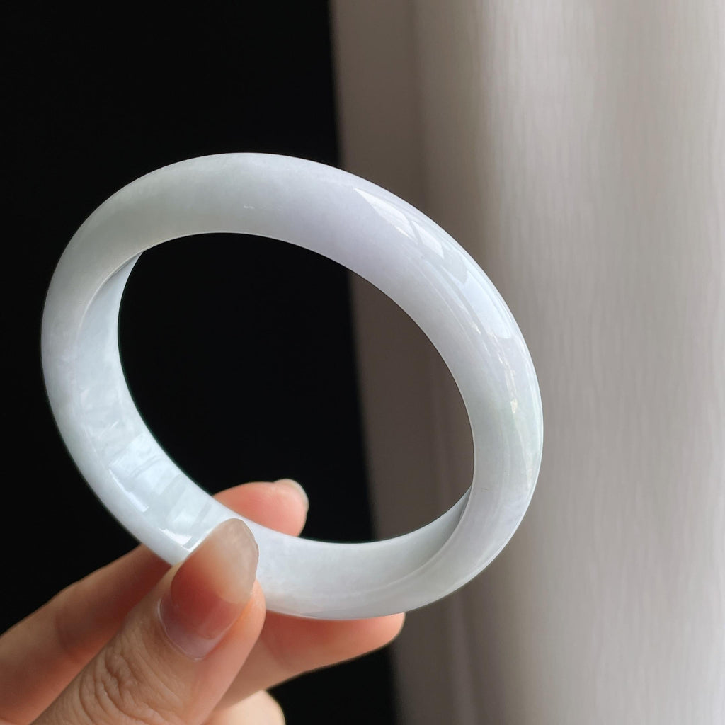 糯冰淡春底翡翠平安镯（59.6mm)（yc334675）