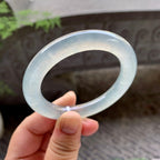 冰种淡晴底圆条手镯（53mm）