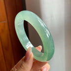 冰种晴底翡翠平安镯（55mm）（yc212544）