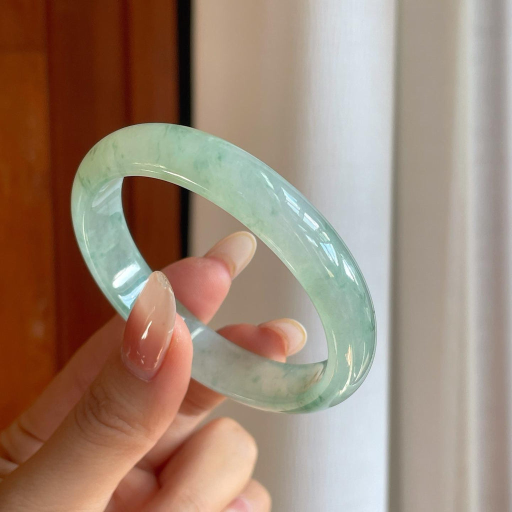 冰种飘花翡翠贵妃镯（55mm）（yc269671）