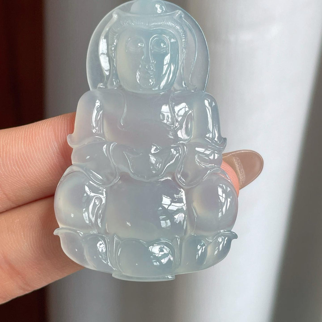 糯冰淡晴底翡翠观音（yc240370）